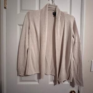 Eileen Fisher Beige Silk Blend Open Front Cardigan EUC - Size L